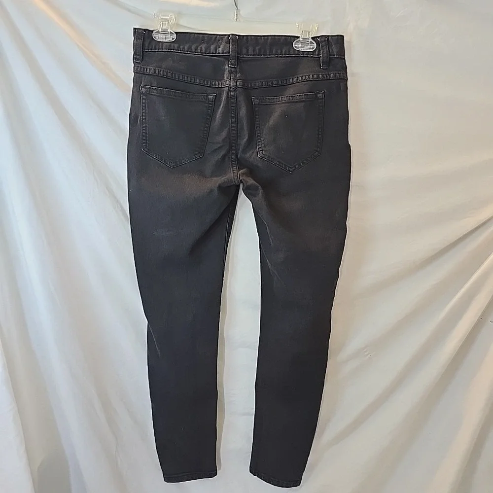 Free People Women's Distressed Skinny Ankle Jean Black Size‎ 28 Festival Grunge